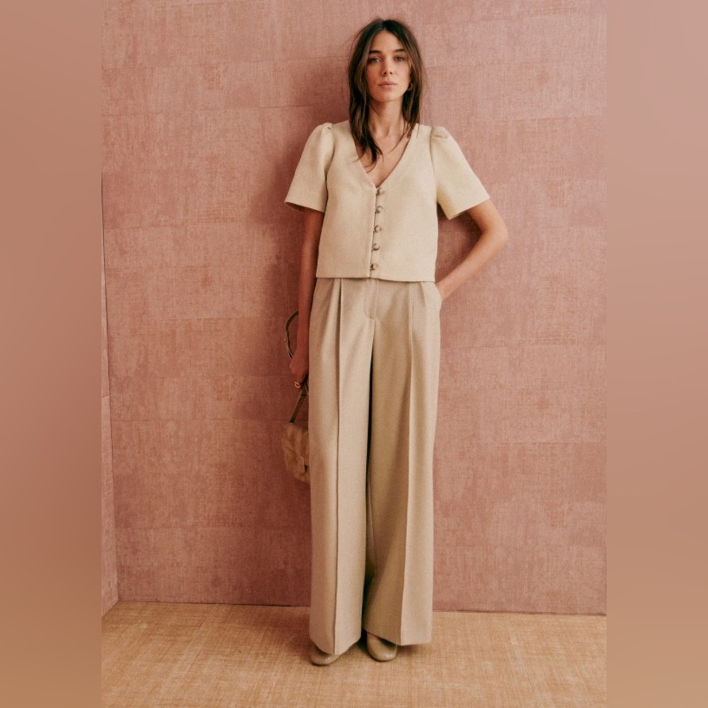 Sezane Cream NEVI BLOUSE
